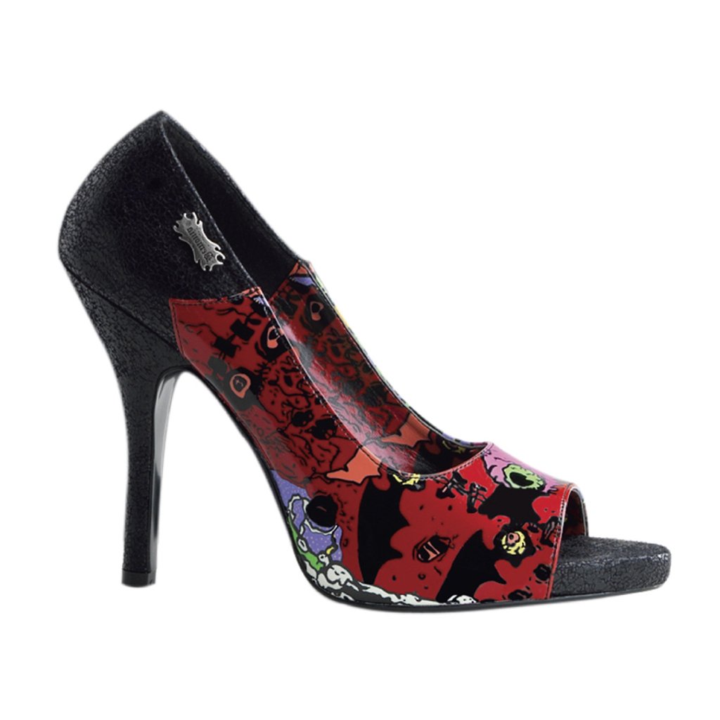 Chaussures Plateforme Demonia Zombie 10 Turtle Faux Cuir Femme - Noir 31759-HDTV